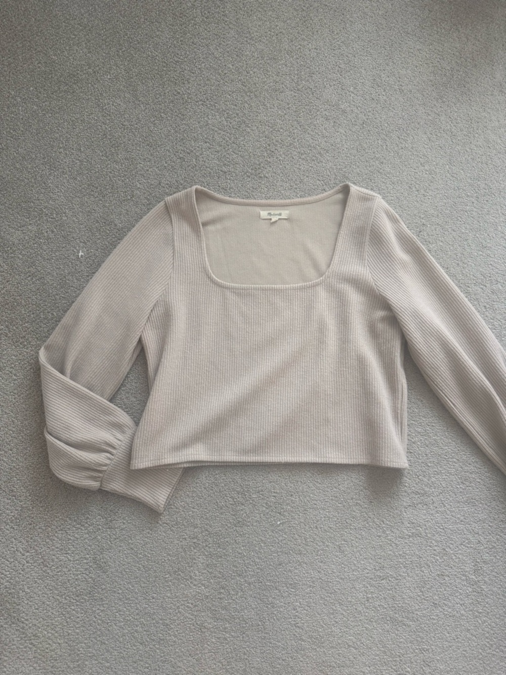 Madewell Neutral Beige Crewneck Knit Top